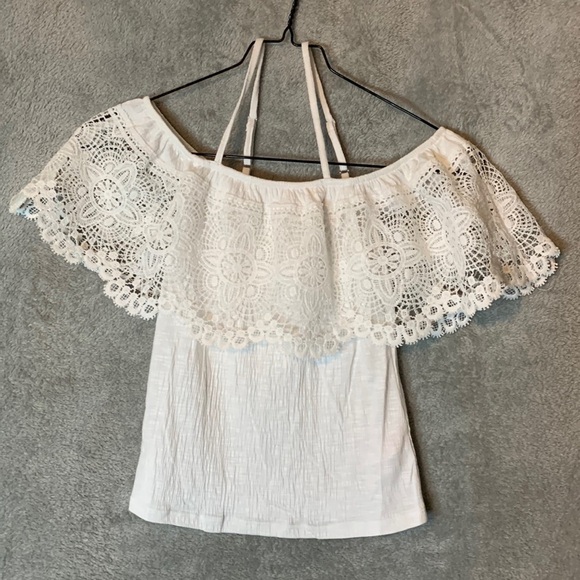 No Boundaries Boho Lace Off‑Shoulder Top - Picture 1 of 6